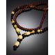 Multicolor Amber Ball Beaded Necklace With Dangle, image , picture 2