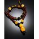 Multicolor Amber Ball Beaded Necklace With Dangle, image , picture 3