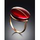 Round Amber Golden Ring The Sangria, Ring Size: 8 / 18, image , picture 2
