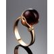 Gorgeous Golden Ring With Cherry Amber And Diamonds The Goddess, Ring Size: 12 / 21.5, image , picture 2
