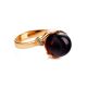 Gorgeous Golden Ring With Cherry Amber And Diamonds The Goddess, Ring Size: 7 / 17.5, image , picture 4