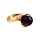 Gorgeous Golden Ring With Cherry Amber And Diamonds The Goddess, Ring Size: 6 / 16.5, image , picture 4