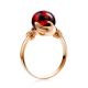 Gorgeous Golden Ring With Cherry Amber And Diamonds The Goddess, Ring Size: 6 / 16.5, image , picture 3