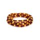 Versatile Two-Toned Amber Ball Beaded Stretch Necklace, image , picture 3