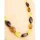 Faceted Multicolor Amber Beaded Necklace, image , picture 7