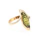 Refined Golden Ring With Green Amber, Ring Size: 10 / 20, image 