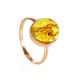 Exclusive Golden Ring With Amber And Inclusions The Clio, Ring Size: 7 / 17.5, image 