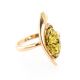 Classy Green Amber Ring In Gold The Liana, Ring Size: 5 / 15.5, image 