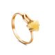 Refined Golden Ring With Honey Amber, Ring Size: 10 / 20, image 