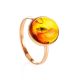 Unique Amber Stone Golden Ring With Inclusions The Clio, Ring Size: 7 / 17.5, image 