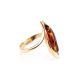 Refined Golden Ring With Cognac Amber, Ring Size: 8.5 / 18.5, image 