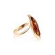 Refined Golden Ring With Cognac Amber, Ring Size: 8 / 18, image 