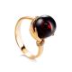 Gorgeous Golden Ring With Cherry Amber And Diamonds The Goddess, Ring Size: 8.5 / 18.5, image 