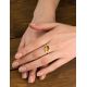 Geometric Silver Ring With Oval Amber Stone The Saturn, Ring Size: 8.5 / 18.5, image , picture 3
