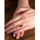 Ultra Modern Silver Ring With Amber Center Stone The Taurus, Ring Size: 11.5 / 21, image , picture 3