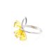 Classic Floral Ring With Amber In Silver The Dandelion, Ring Size: 11.5 / 21, image , picture 3