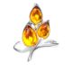 Sterling Silver Floral Ring With Amber The Verbena, Ring Size: 8 / 18, image , picture 2
