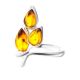 Sterling Silver Floral Ring With Amber The Verbena, Ring Size: 6 / 16.5, image , picture 3