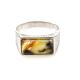 Stylish Silver Signet Ring With Amber The Cesar, Ring Size: / 22.5, image , picture 2