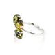 Silver Floral Ring With Green Amber Stones The Dandelion, Ring Size: 11.5 / 21, image , picture 4