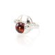 Stylish Silver Ring With Ball Shaped Amber The Orion, Ring Size: 13 / 22, image , picture 4