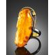 Lemon Amber Cocktail Ring In Gold Plated Silver The Rialto, Ring Size: Adjustable, image , picture 2