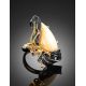 Voluptuous Gold-Plated Cocktail Ring With Mammoth Ivory The Era, Ring Size: Adjustable, image , picture 2