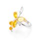 Bright Amber Floral Ring In Sterling Silver The Verbena, Ring Size: 11 / 20.5, image , picture 4