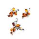 Elegant Amber Floral Ring In Sterling Silver The Verbena, Ring Size: 9 / 19, image , picture 5