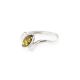 Refined Silver Ring With Amber Center Stone The Amaranth, Ring Size: 5 / 15.5, image , picture 3