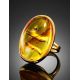 Bold Amber Gold Plated Ring With Inclusions The Clio, Ring Size: Adjustable, image , picture 2