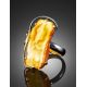Handcrafted Honey Amber Cocktail Ring In Gold Plated Silver The Rialto, Ring Size: Adjustable, image , picture 2