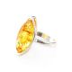 Sterling Silver Ring With Bold Amber Stone The Amaranth, Ring Size: 11 / 20.5, image , picture 2