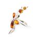 Classic Silver Floral Ring With Amber Stones The Verbena, Ring Size: 9.5 / 19.5, image , picture 2