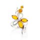 Classic Silver Floral Ring With Amber Stones The Verbena, Ring Size: 8.5 / 18.5, image , picture 3