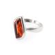 Cognac Amber Center Stone Ring In Sterling Silver, Ring Size: 11 / 20.5, image , picture 3