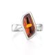 Cognac Amber Center Stone Ring In Sterling Silver, Ring Size: 5.5 / 16, image , picture 2