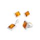 Stunning Square Silver Ring With Cognac Amber The Hermitage, Ring Size: 6 / 16.5, image , picture 5