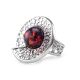 Bold Silver Adjustable Ring With Round Amber Center Stone The Venus, Ring Size: Adjustable, image , picture 3