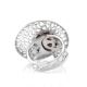 Bold Silver Adjustable Ring With Round Amber Center Stone The Venus, Ring Size: Adjustable, image , picture 5