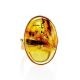 Amber With Insect Inclusion Ring In Gold Plated Silver The Clio, Ring Size: Adjustable, image , picture 4