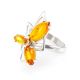Bold Cognac Amber Ring In Silver The Pegasus, Ring Size: 9.5 / 19.5, image , picture 4