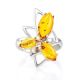 Bold Cognac Amber Ring In Silver The Pegasus, Ring Size: 9.5 / 19.5, image , picture 3