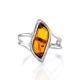 Stylish Silver Ring With Cognac Amber, Ring Size: 5.5 / 16, image , picture 2