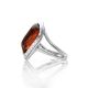 Stylish Silver Ring With Cognac Amber, Ring Size: 5.5 / 16, image , picture 5