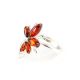 Cherry Amber In Silver Floral Ring The Verbena, Ring Size: 13 / 22, image , picture 3