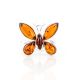 Silver Butterfly Ring With Amber Stones The April, Ring Size: 9.5 / 19.5, image , picture 4