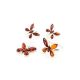 Silver Butterfly Ring With Amber Stones The April, Ring Size: 5.5 / 16, image , picture 6