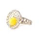 Bright Honey Amber Cocktail Ring In Silver The Venus, Ring Size: 8 / 18, image , picture 3