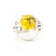 Bright Lemon Amber In Silver Ring The Orion, Ring Size: 6.5 / 17, image , picture 2